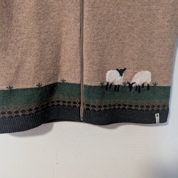Woolrich Knit Wool Sweater Vest Zipper Grazing Sheep Heritagecore Preppy - Picture 3 of 8